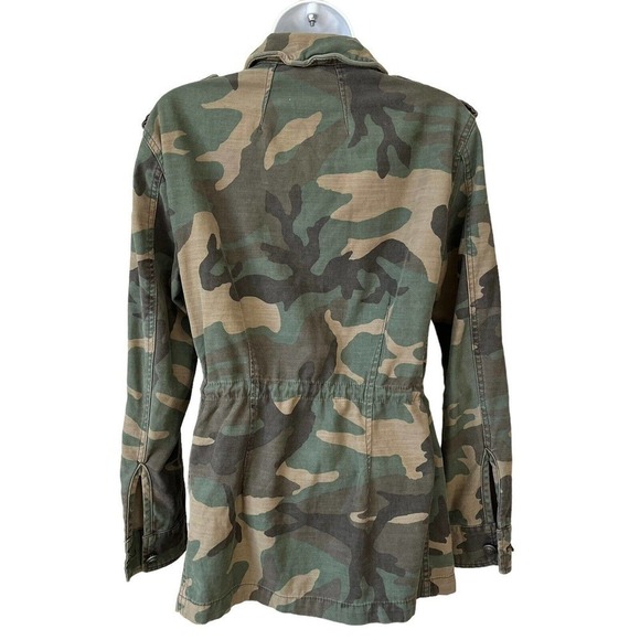 𝅺FREE People Not Your Brothers Faded Green Camo Print Surplus Shacket Jacket XS - Picture 8 of 14